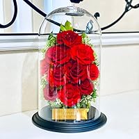 Amazon｜プリザーブドフラワー 赤バラ ドーム ケース入り 高級